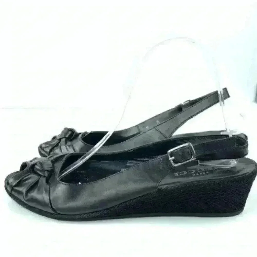 Sesto Meucci heels size 9 M black Italian leather 90s vintage coastal granny